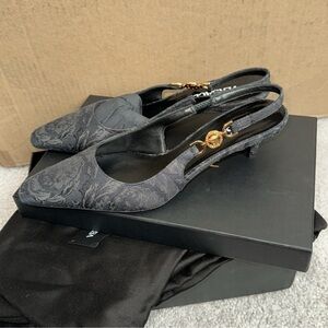 VERSACE Barocco Medusa Slingbacks Size 8 US 38.5 EU NEW IN BOX